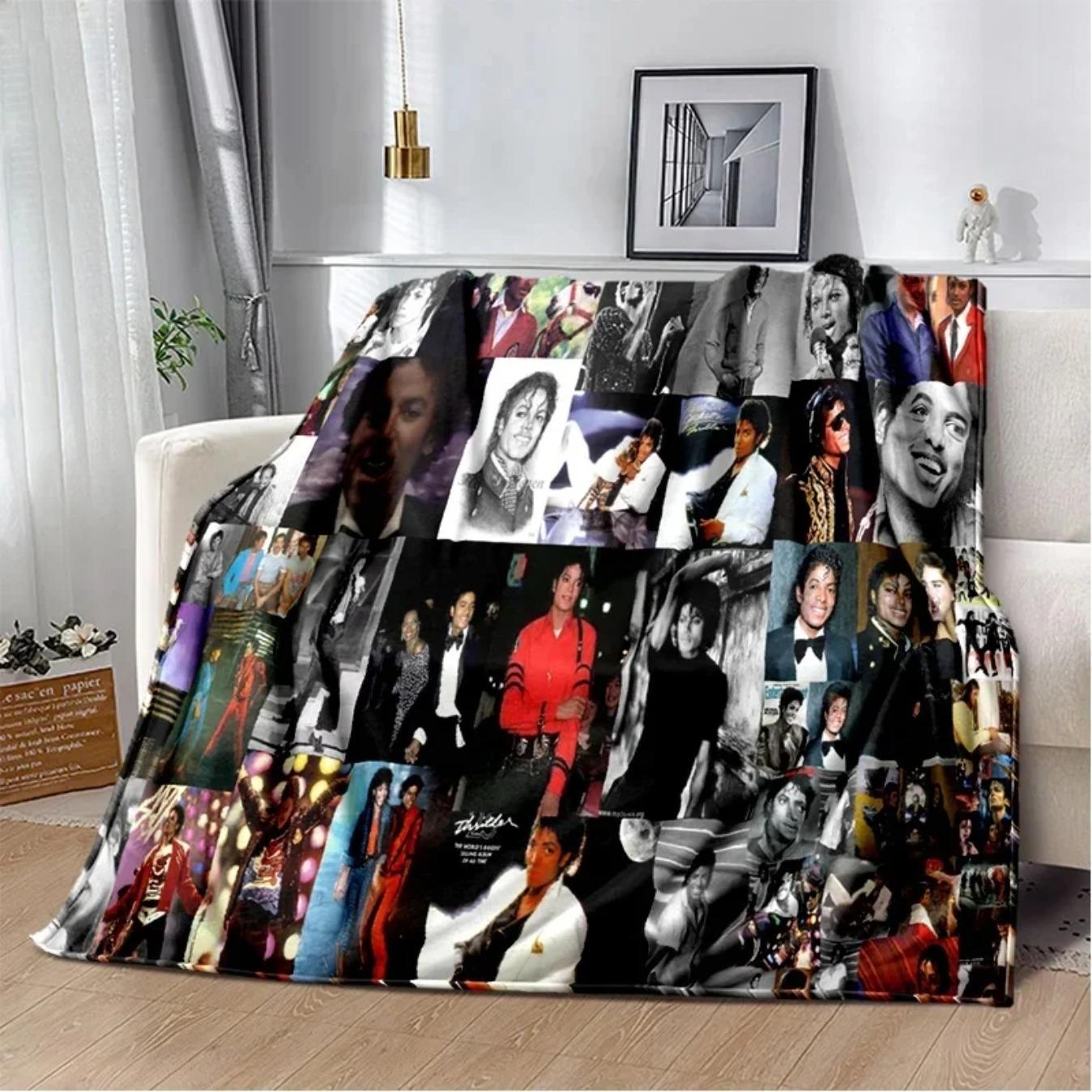 Michael Jackson Retro HD Print Blanket Soft Cozy Throw for Sofa Bed Couch | Lightweight Warm Travel Office Blanket for Adults Fans Gift