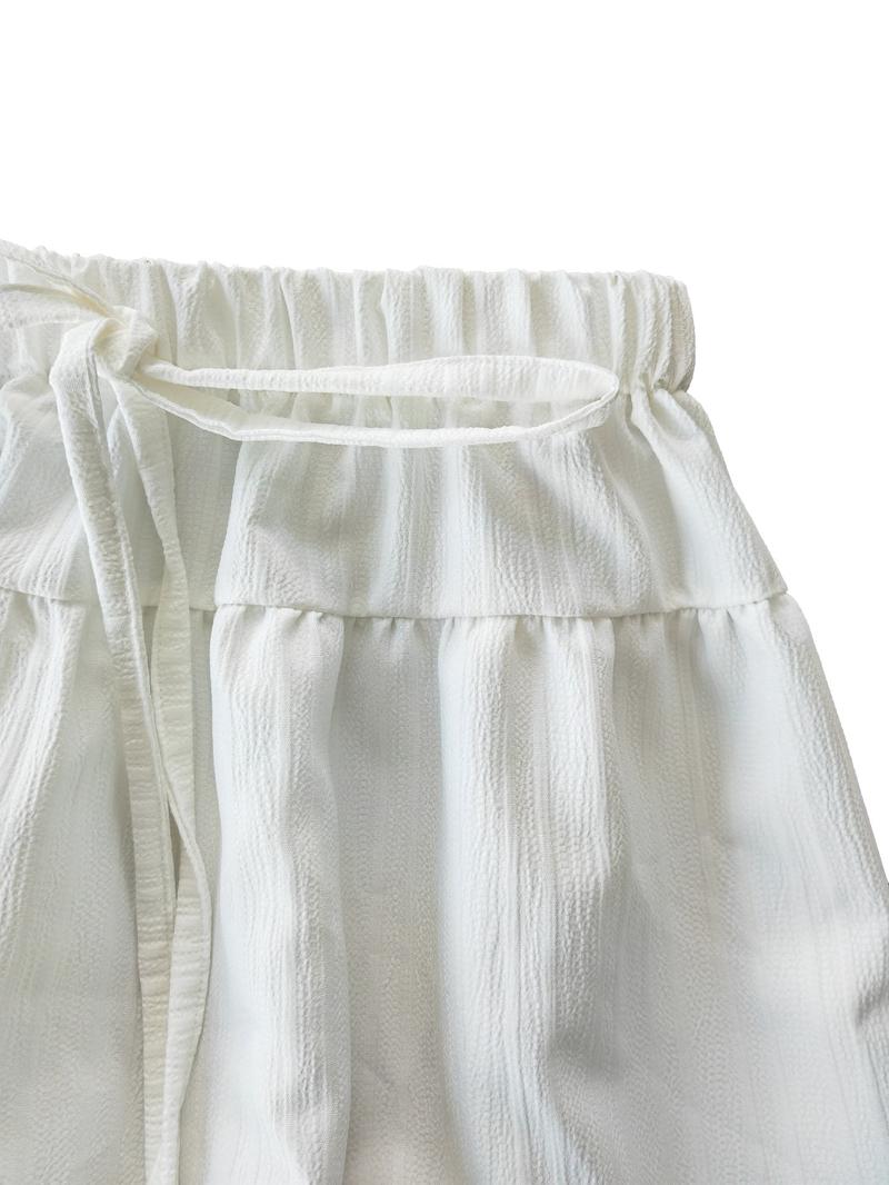 Women's Solid Color Tie Front   Skirt, Boho Fashion Casual   Long Skirt for Daily Holiday Vacation Wear, Ladies Bottoms for Summer