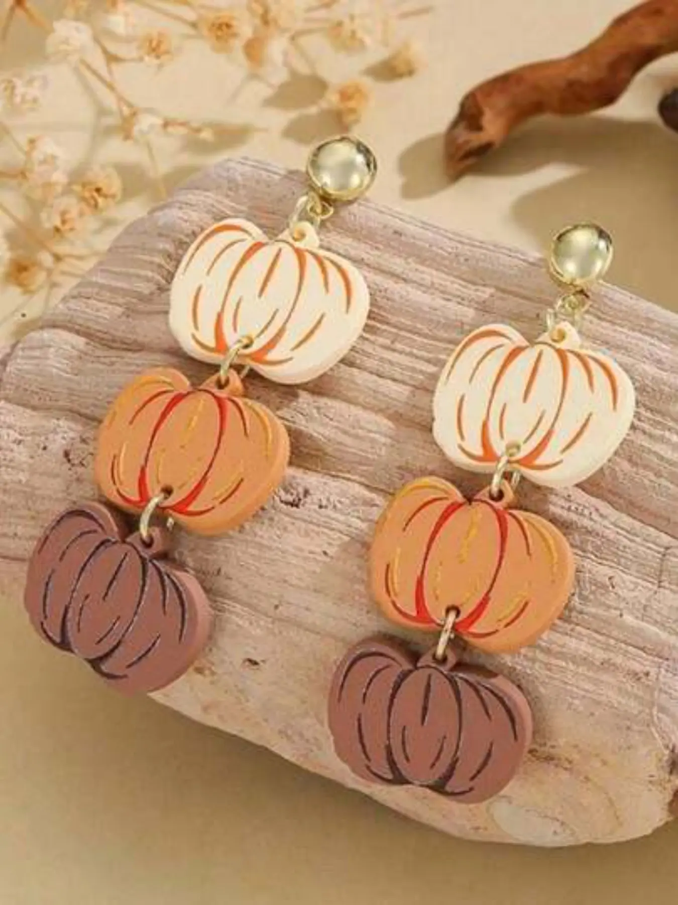 Halloween Pumpkin Earrings, Acrylic Cute and Unique Halloween Series Jewelry, Perfect for Thanksgiving Party and Festive Occasions