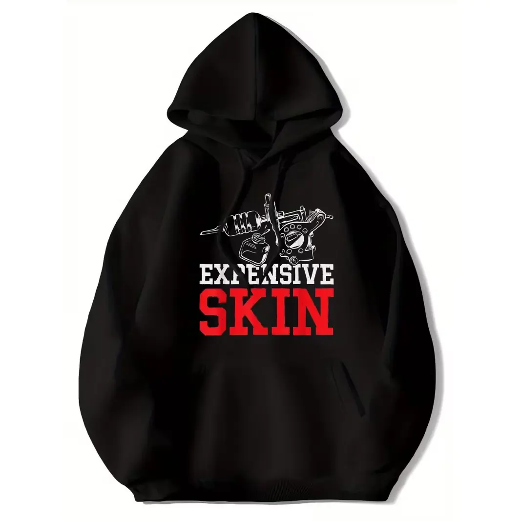 Expensive Skin Tattoo Machine Graphic Oversized Hoodie, Comfort Cotton Fashion Outfit, Best Holiday Gift For Him Her Family Friends, Tattoo Artist Pullover Sweatshirt