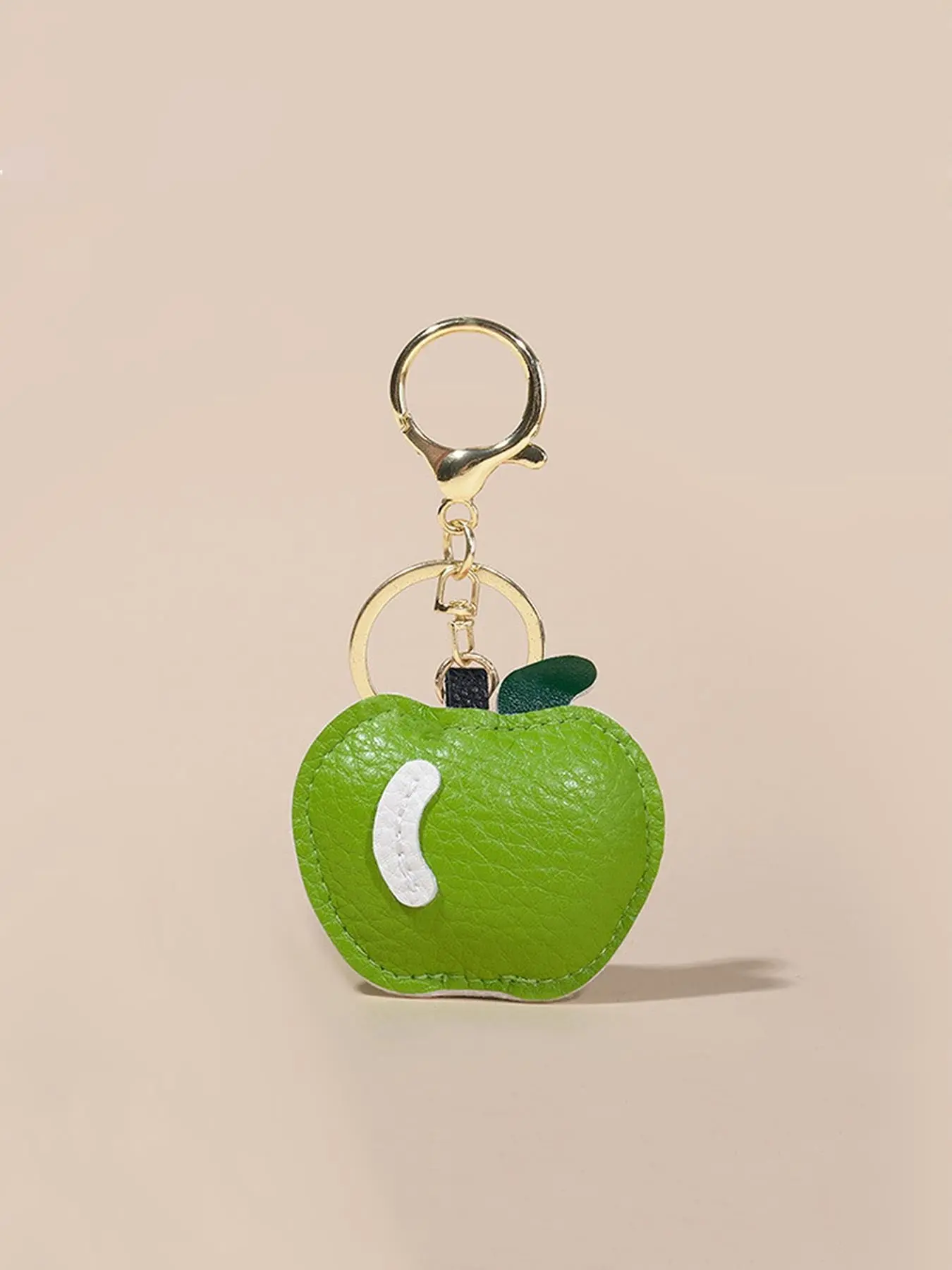 Cute Handmade PU Leather Apple - Minimalist Stuffed Bag Charm, Small Gift for Bags & Keys, Cute Keychains