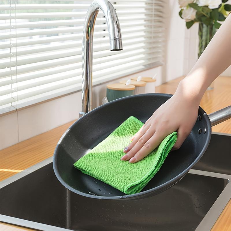 5 Counts Microfiber Cleaning Cloth Thickened,Reusable and Washable Towels,Super Soft Absorbent Dish Rags Cloths,Suitable for Cleaning Kitchens,Sinks,Pots,Pans,Random Color Upgrade Thickening.