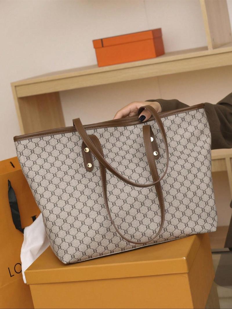 Fashionable Large Capacity Shoulder Bag, Casual Versatile Tote Bag for Women, Trendy All-match Commuter Bag for Daily Used, Handbag Shoulder Bag, Fashionable Patterned Bag