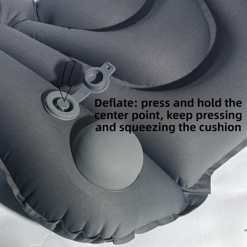 TPU Inflatable Lumbar Neck Pillow Portable Foldable Press Type for Travel Office Car
