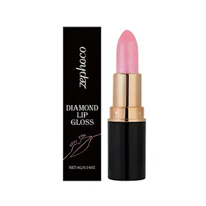 Soft Pink Diamond Sparkling Lip Gloss - Nourishing, Smooth, Lustrous, Plump, Long-Lasting, Non-Smudging Beauty Makeup Product