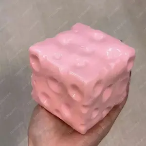 Jumbo Cheese Cube Stress Ball Big Cheese Shapeable Squeeze Ball Non-Bounce Fidget Toy ASMR Sensory Anti-Stress Christmas Gift