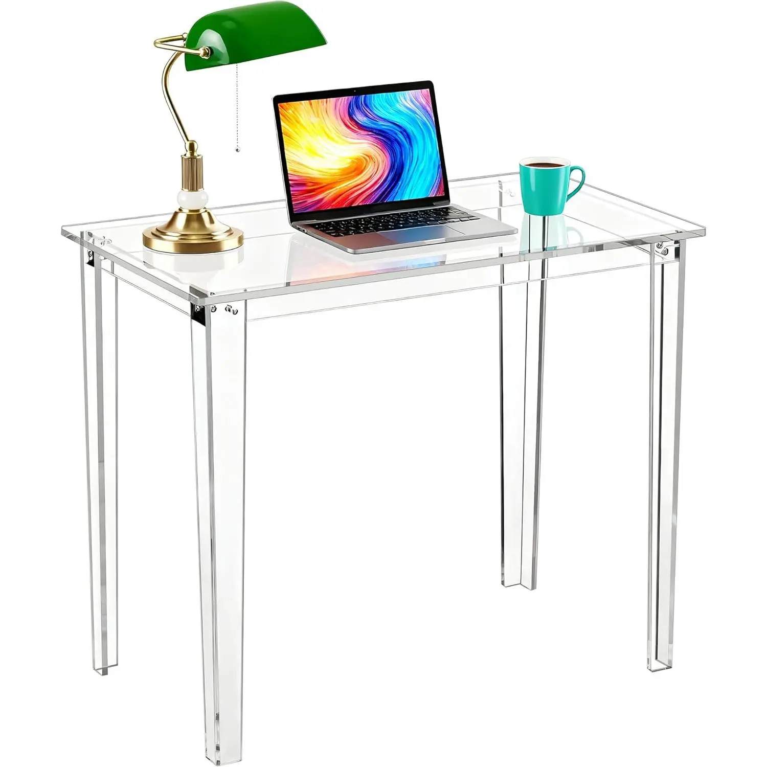 【SummerFinds】Solaround Clear Acrylic Desk, 31.5" Small Writing Table for Home Office, Modern Invisible Computer Workstation for Bedroom Small Spaces (18.9"D x 31.5"W x 29.5"H) homedecor