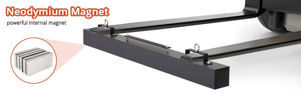 【GARVEE】Hanging Magnetic Sweeper 60 Inches Heavy-Duty Magnet Sweeper, Nail Magnet Sweeping Tool with 140 LBS Lifting Capacity, Magnet Double Magnetic Force Sweeper Unit, Hanging Magnet for Forklift