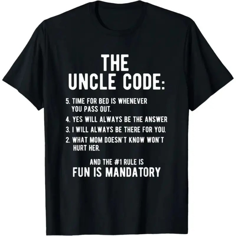 Funny Uncle Gifts From Niece Nephew The Uncle Code Cool T-Shirt