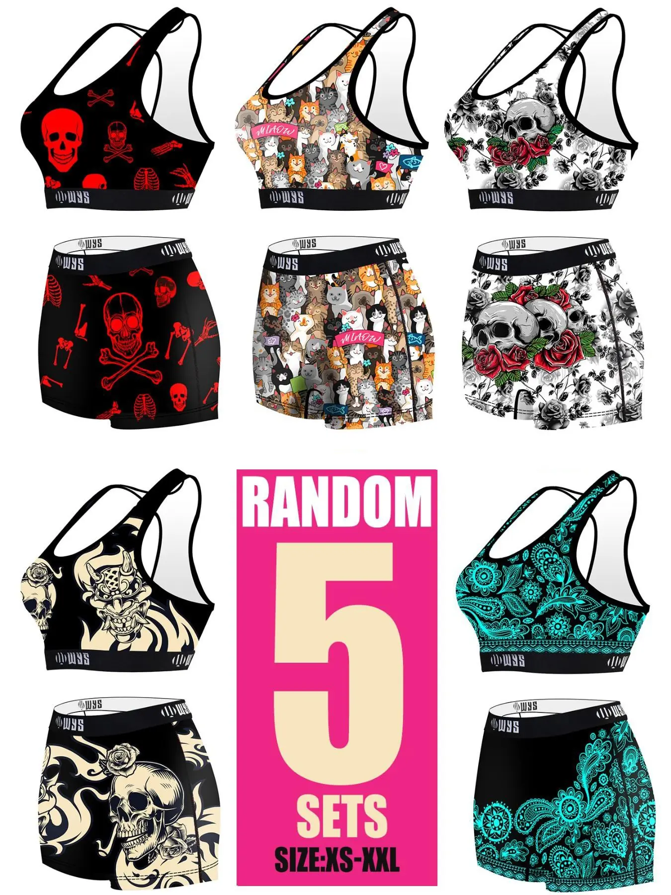 Random pattern Women's Butterfly Pattern Sports Bra Set, FashionCasual Wireless Bras, Comfortable Stretchy Underwear, Ideal for Running & Swimming, Sports Bras Pack