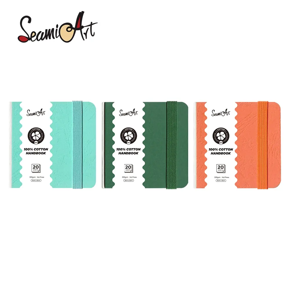 SeamiArt Cotton Watercolor Handbook 2PCS - 300gsm Cold Press Sketchbook 20 Sheets, Portable Mini Watercolor Journal, Back to School, Class Reward Gift Idea, Art Supplies campingessentials