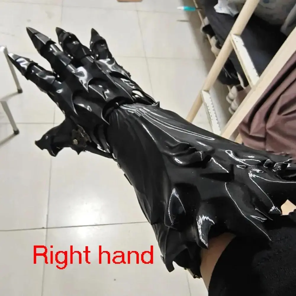 Cyberpunk Knight Mechanical Arm Armor Gloves Cosplay Gothic Unisex 3D Printing Movable Joint Armor Long Gloves Halloween Prop