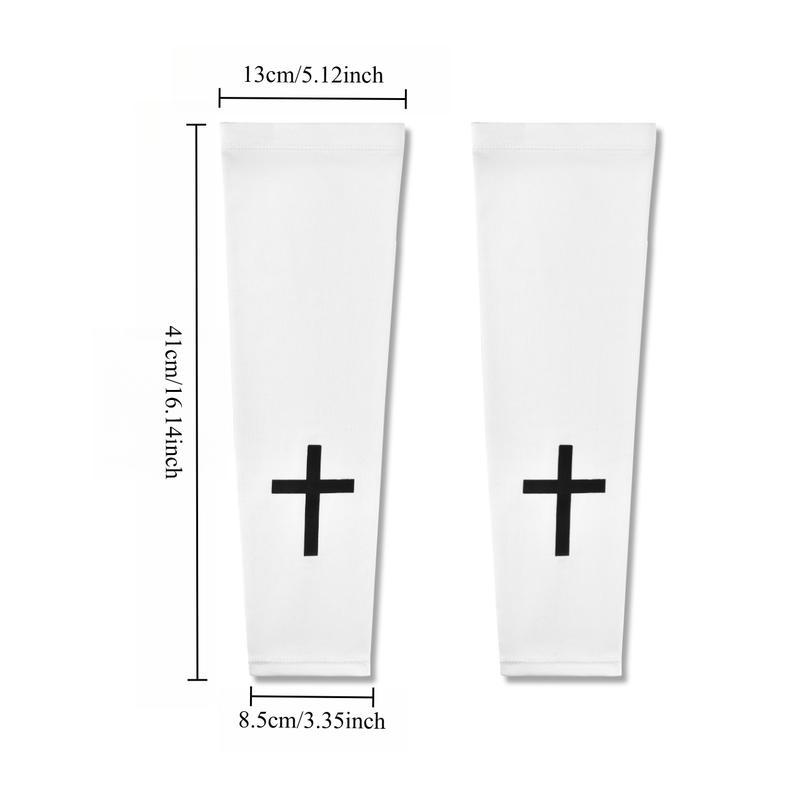 Sports Compression Arm Sleeves – Cross Pattern Faith-Inspired Design, Elastic Breathable Support for Men & Women, Athletic Sleeves for Football, Training, Gym Workouts & Outdoor Sports
