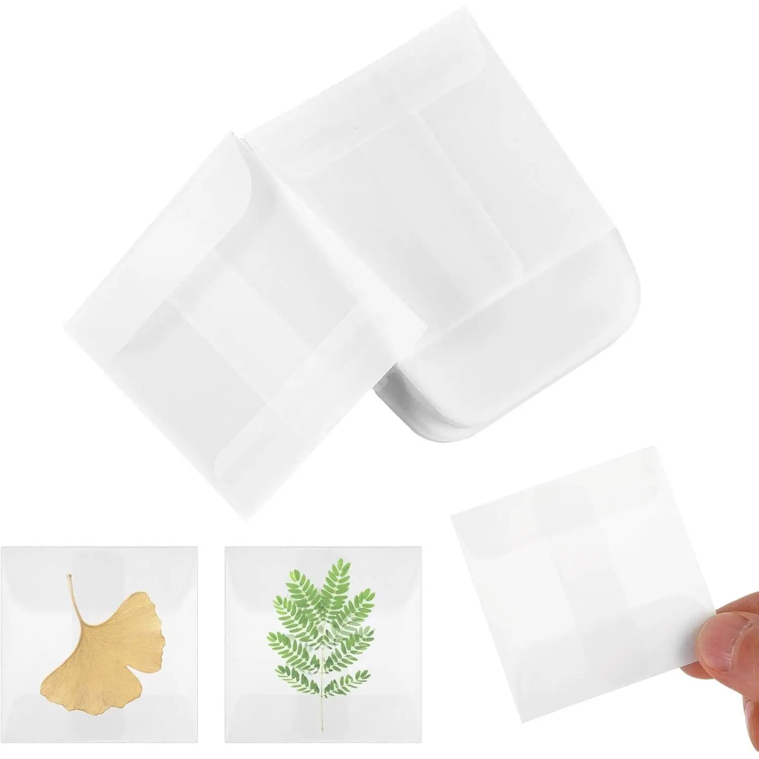 50pcs Transparent Glassine Envelopes, 2.36×2.36 in Home Organizer Storage Pockets for Stamps Collecting, Seeds & Craft Projects