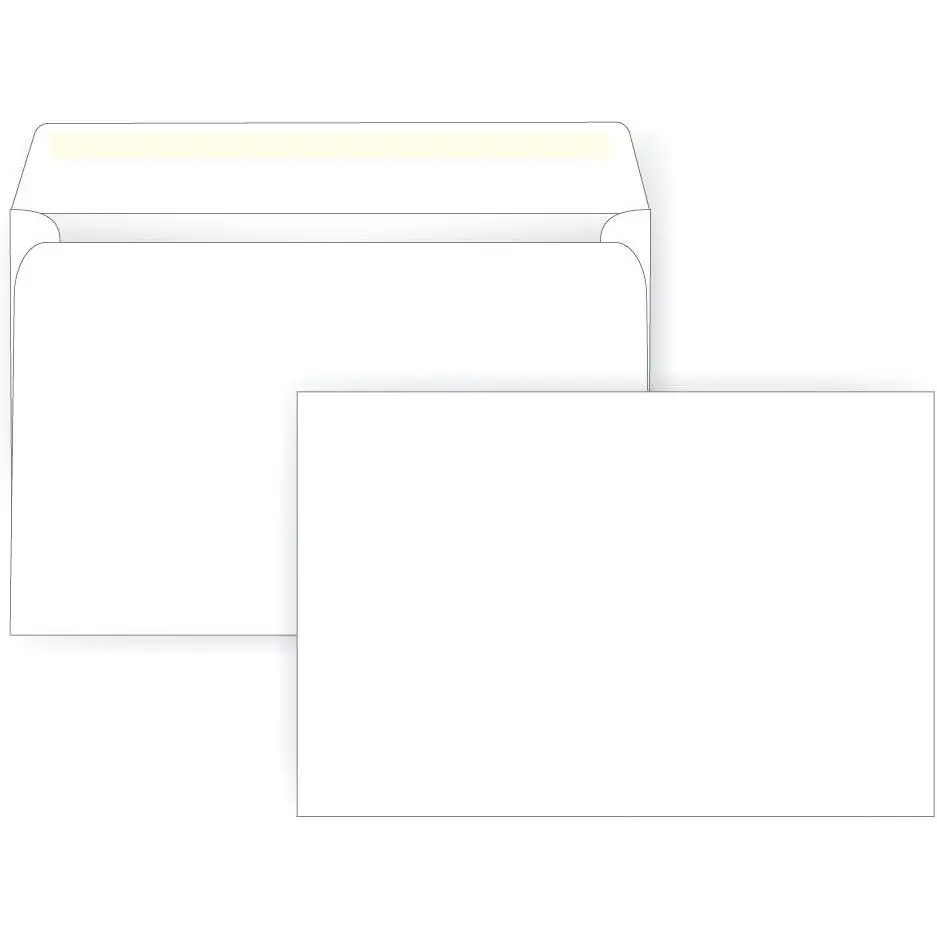6.5 x 9.5 (6 1/2 x 9 1/2) Open Side Booklet Envelope, 24# White Large Envelope Series, Package of 100