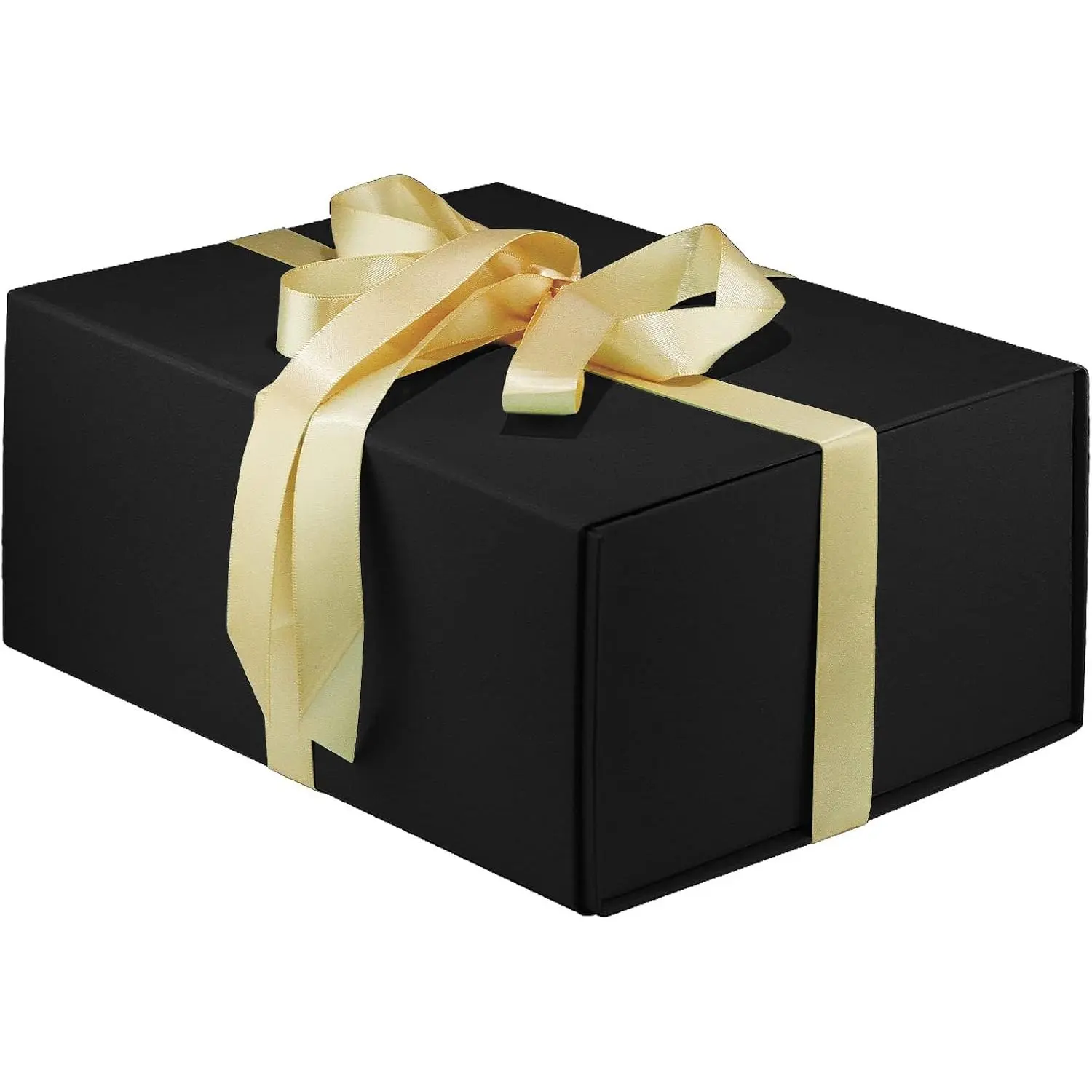 Black  Box,9" X 7" X 4" with  for Presents  Closure for  Packagingwith Ribbon,  Box for Father's Day,Birthday, Christmas,Thanksgiving
