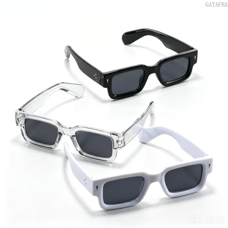 2026 New Men's 3-Piece Lightweight Plastic Box Sports Glasses - Polarized Anti Reflective High Quality Nylon TR90 Lens, Black/Transparent/White Frame, Fashionable Design, Men's Accessories, Casual Sunglasses for Driving and Daily Use