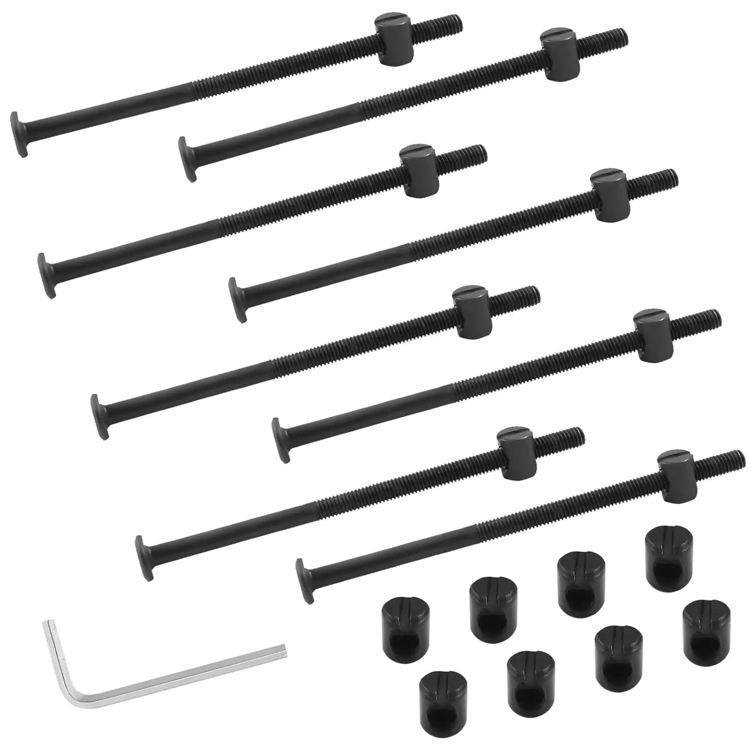 M6 x 120mm Bunk Bed , Hex Drive Socket Furniture Barrel Screws Bolt Nuts Furniture   Bed Bolt with Wrench(Black, 12 count)