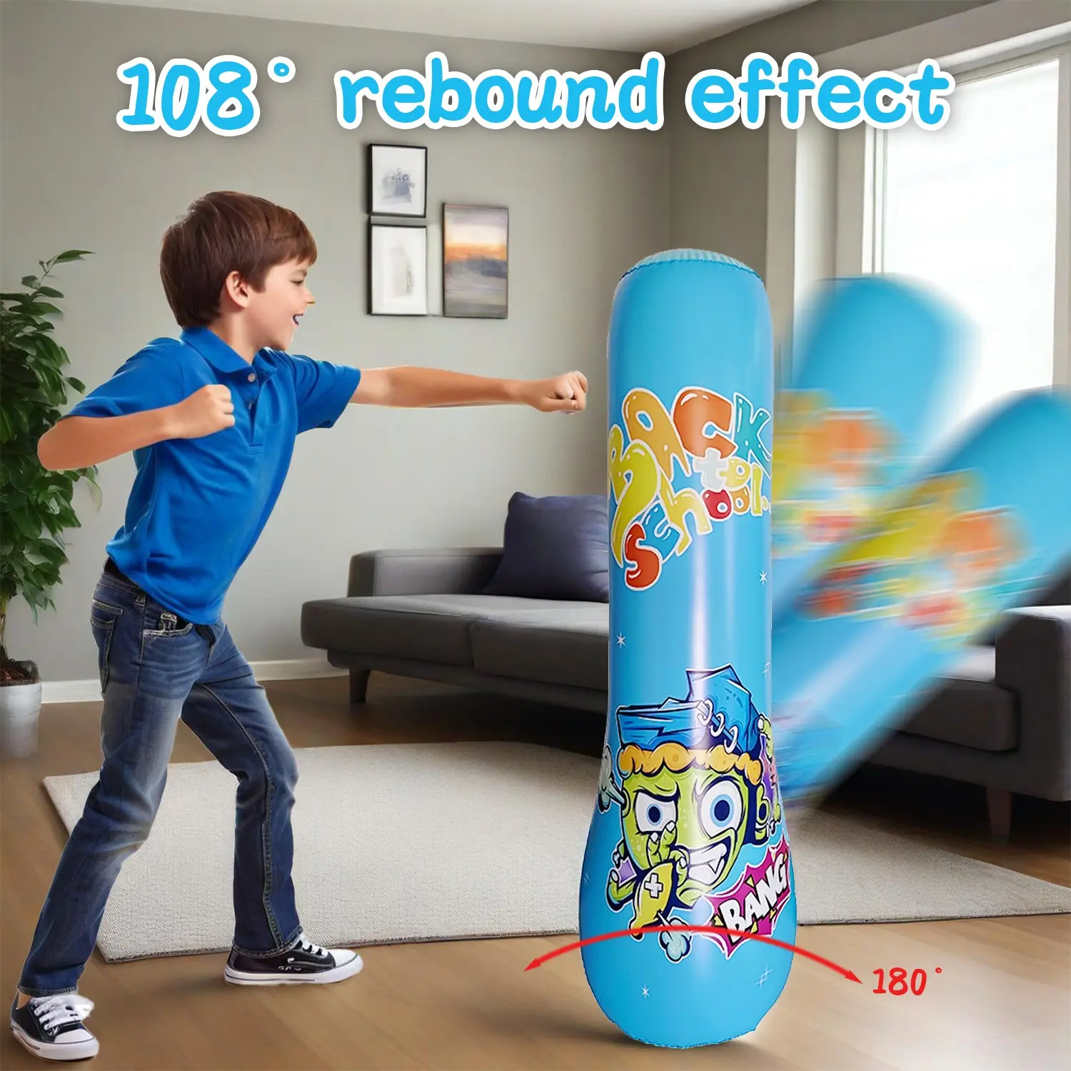 PVC Inflatable Punching Bag for Kids, Stress Relief Toy, Sandbag Training Equipment, Durable PVC Material, Perfect for Playtime, Inflatable Boxing Bags