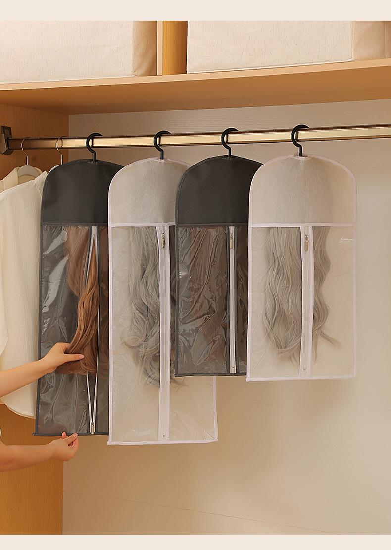Portable Waterproof Wig Storage Bag Travel Friendly Dustproof Cosplay Hair Display Case with Clear Window