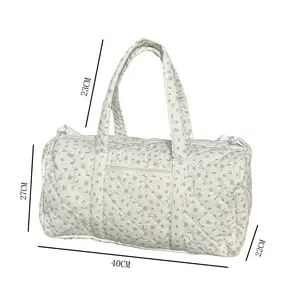 New Floral Quilted Boston Bag,Style Large Capacity Travel Duffle Bag With Lightweight Body, Dual Design For Handheld And Crossbody Carrying,Exquisite Floral Pattern, Ideal For Short Trips, Weekend Vacations, Daily Outings And Travel Storage Use