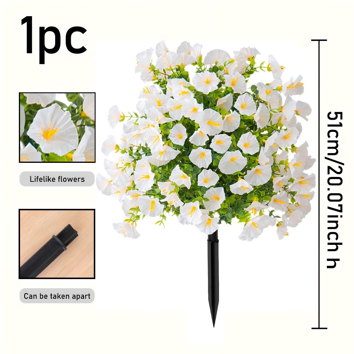 Artificial Flower Trumpet Flower With Ground Stake For Garden Decoration, Eucalyptus Artificial Flower Decoration, Artificial Green Plant, Suitable For Garden, Courtyard, And Outdoor Decoration