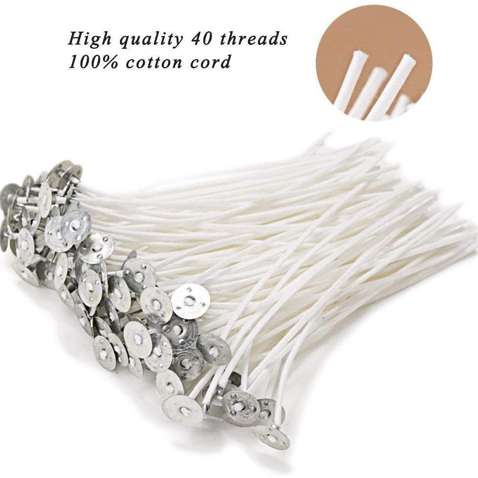 100 Pre-Paraffined Candle Wicks for DIY Candle Making, 10cm-12cm Long, Ideal for Christmas and Holiday Party Decorations