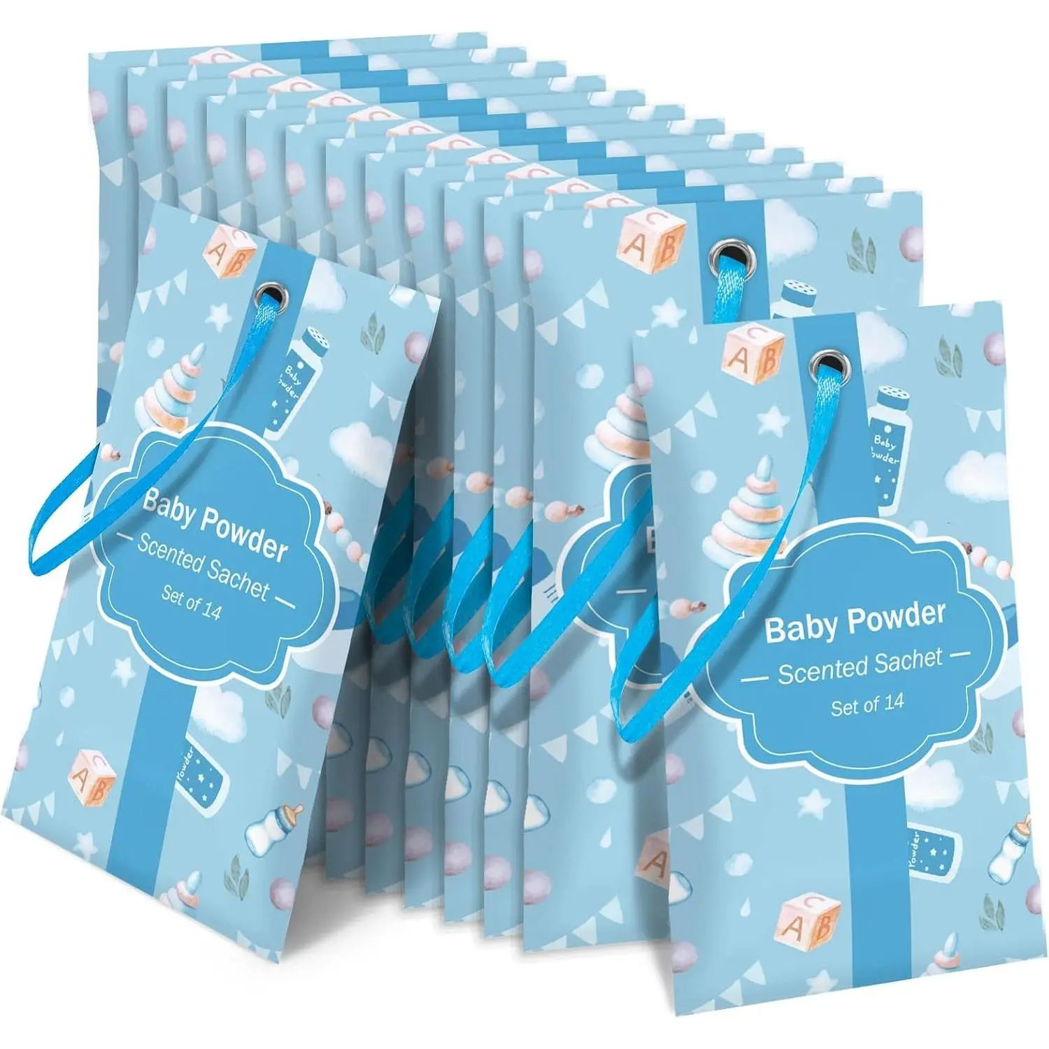 Scented Sachets for Drawer and Closet, Baby Powder Scent, 14 Packs | Long-Lasting Air Freshener for Wardrobes and Small SpacesGift