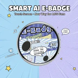 Smart touch screen AI electronic bar play pictures and videos two-dimensional animation badge ai conversation recording
