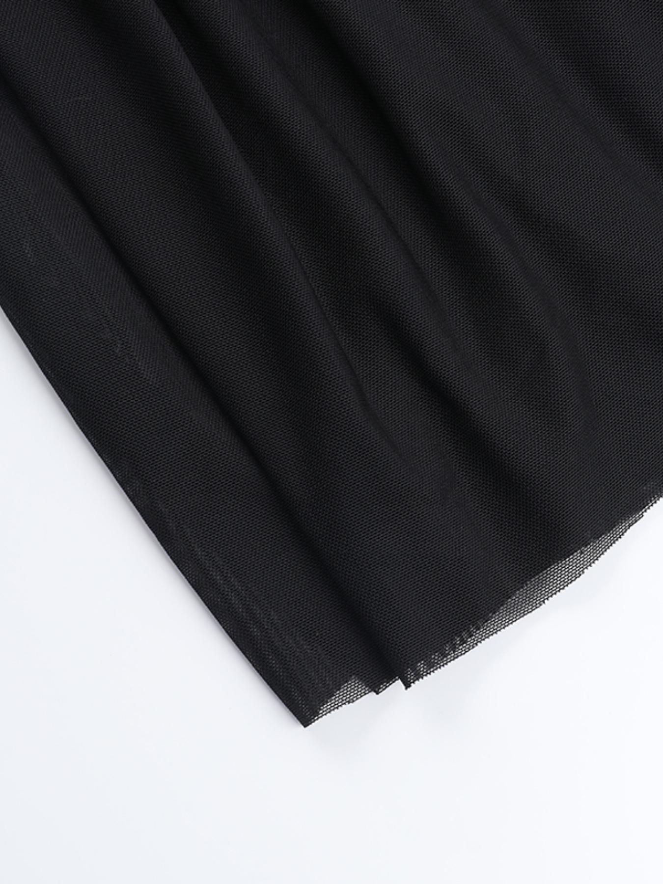 Women's One-Shoulder Sleeveless Mesh Patchwork Backless Dress, Tie Waist Summer Fashion, Elegant Party Wear, Casual Formal Daily, Womenswear