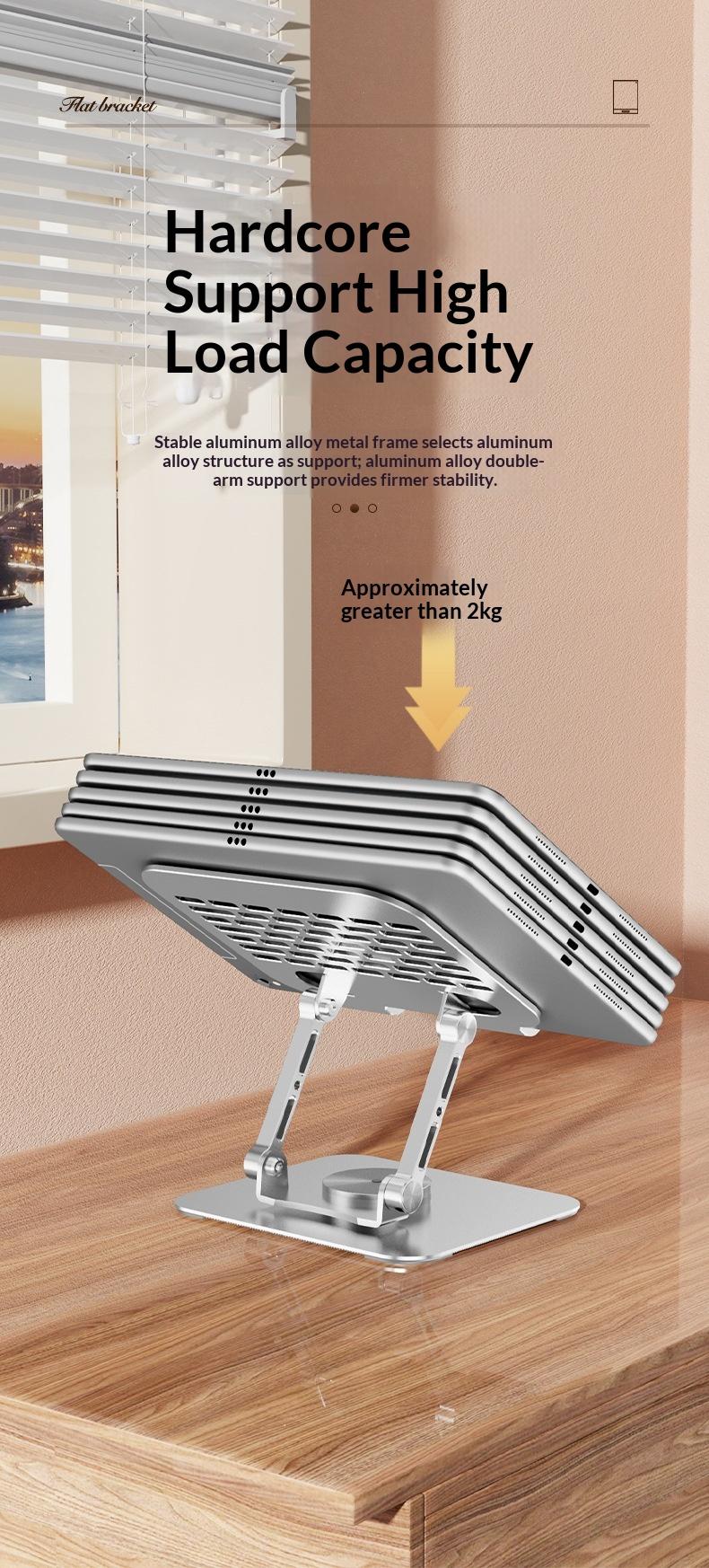 Desktop holder, mobile phone tablet, computer holder 360-degree rotating metal, high-end lazy live broadcast drama chasing artifact