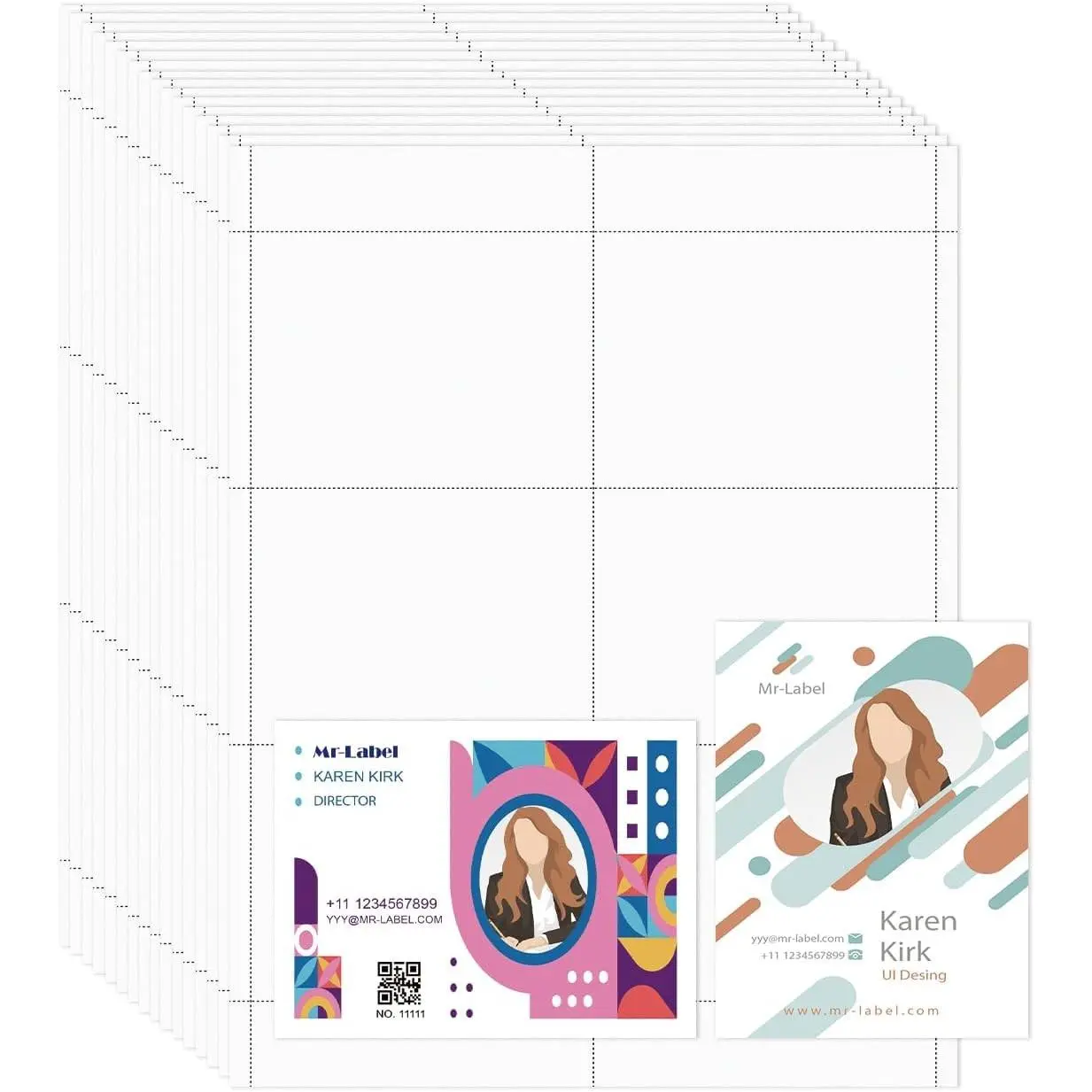 150 Name Badge Inserts, 230GSM Heavyweight Insert Badge Refill, 3 x 4 inch, Two-Sides Printable Card Stock, Micro-Perforated, White, Compatible with Inkjet/Laser Printer