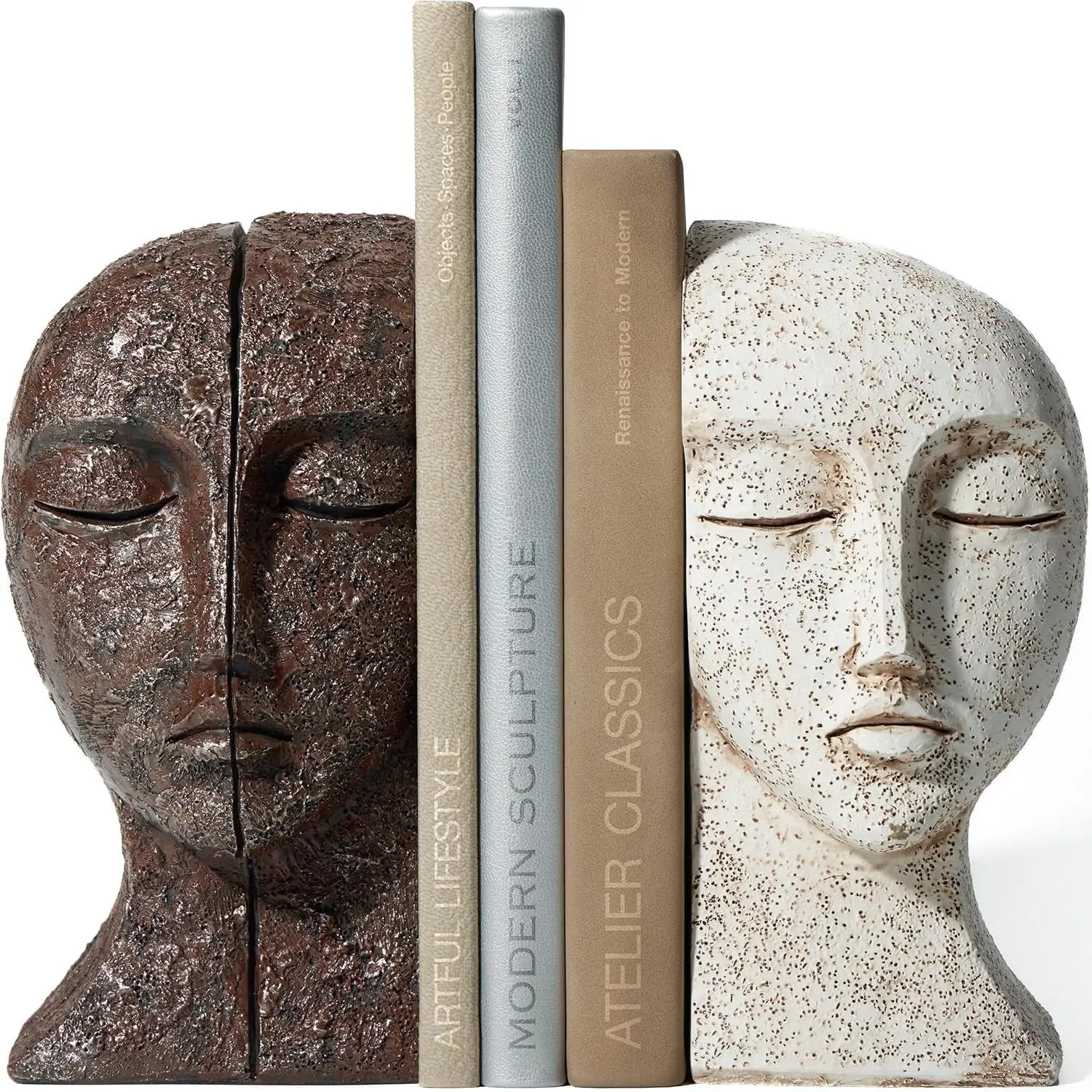 Heavy Duty Bookends for Heavy Books, Unique Decorative Book Ends for Shelves, Aesthetic Bookshelf Decor, Modern Home Decor Sculptural Book Holder Book Stoppers