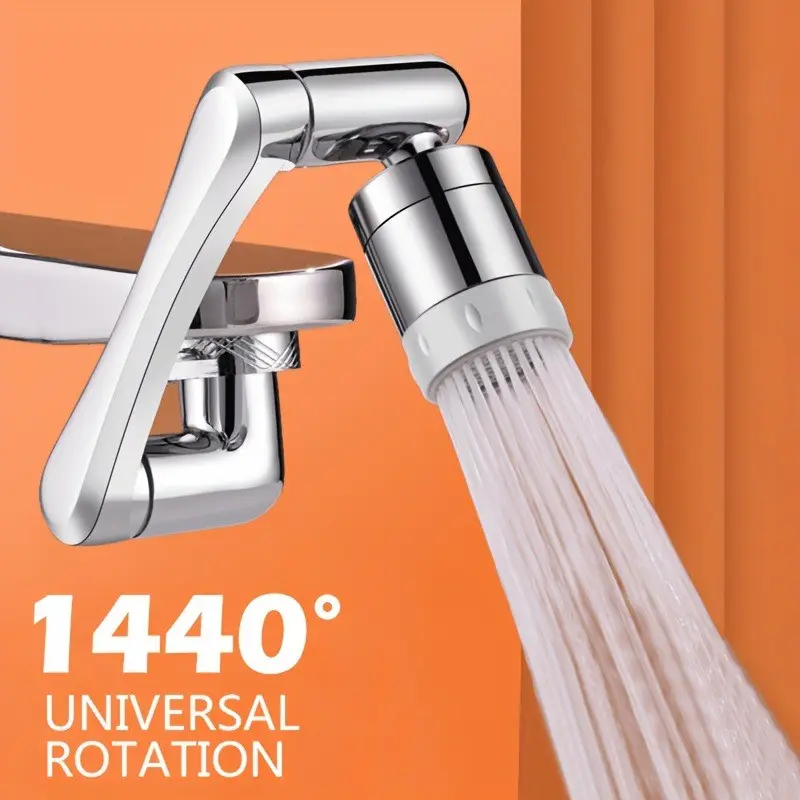 2-Pack Rotating Faucet Nozzles, 1440° Universal Rotation, Water-Saving Kitchen Sink Extender, Easy Install, Durable Plastic