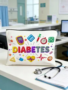 Drug Pattern Cosmetic Bag, Multifunctional Lightweight Travel Organizer, Ideal Gift for Friends, Family, Medical Professionals