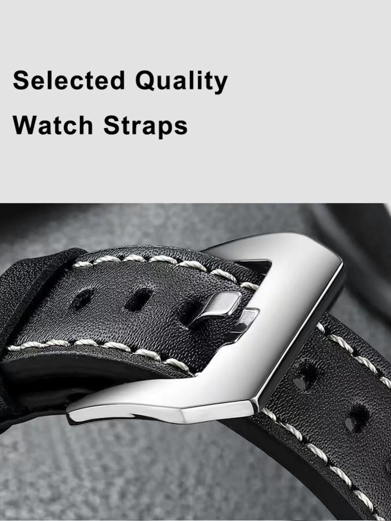 Business Fashion Round Dial Leather Strap Analog Mechanical Watch, Vintage All-match Buckle Automatic Wristwatch for Gift, Luminous Spring Pointer Design Watch with Box, Automatic Watches, National Day Offers, Mechanical Style Watches