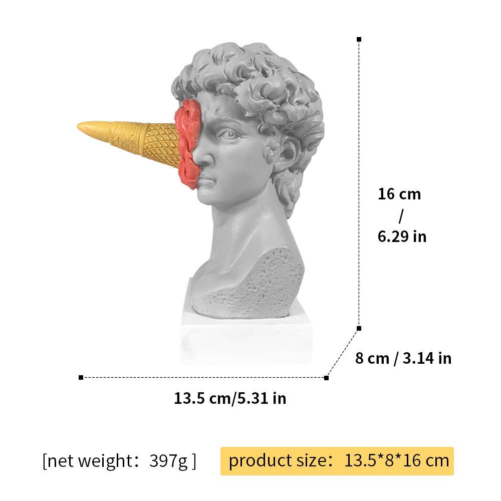 Ice Cream David Sculpture for Valentine's Day Gifts, 1 Count Resin Character Sculpture, Modern Home Desktop Bookshelf Creative Ornaments, Mean Girls Decorations, Figurine, Decoration