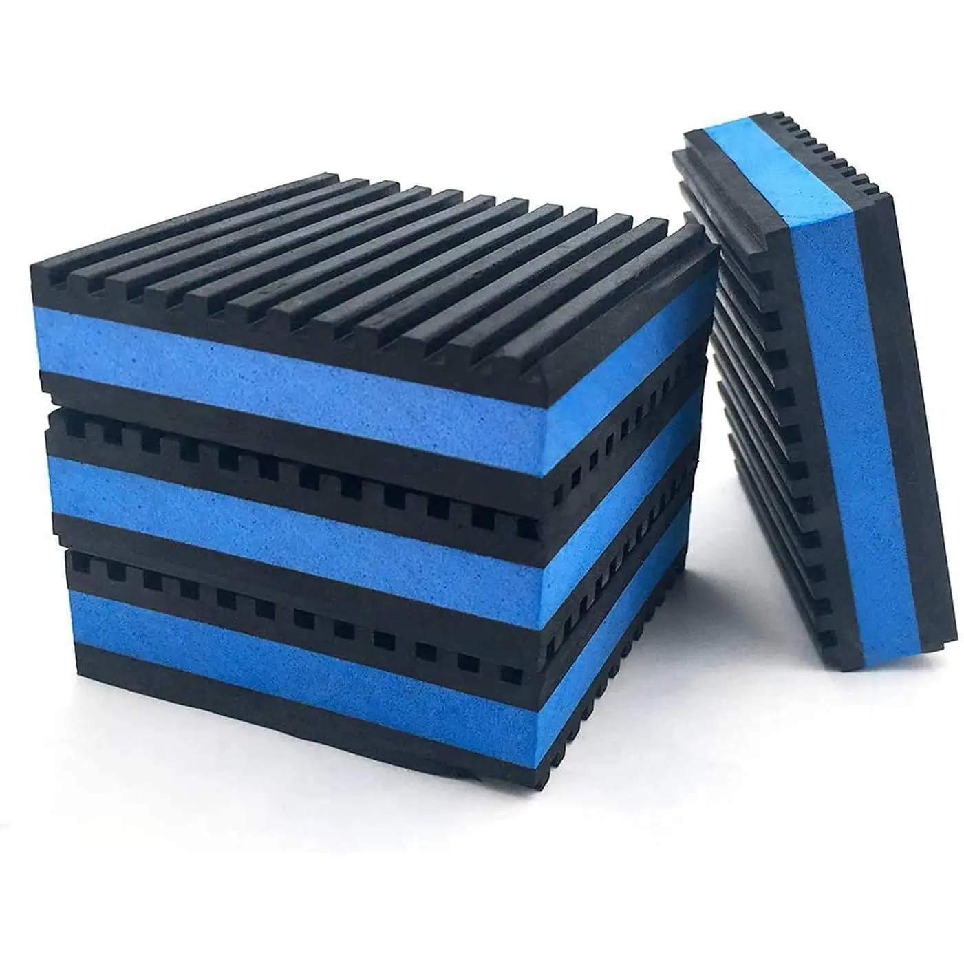 Rubber Anti-Vibration Isolator Pads,Heavy Duty Blue EVA Pad for Air Conditioner,Compressors,HVAC,Treadmills etc(2'' X 2'' x 7/8'')