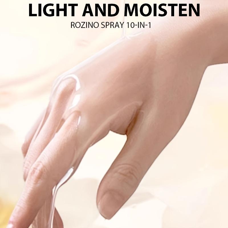 ROZINO 10-in-1 Hair Care Spray - Plant Keratin & Jojoba Oil Formula for Moisturizing, Smoothing & Frizz Control, Lightweight Non-Sticky Spray for All Hair Types, Instantly Refreshes & Adds Shine, 100g/3.527oz