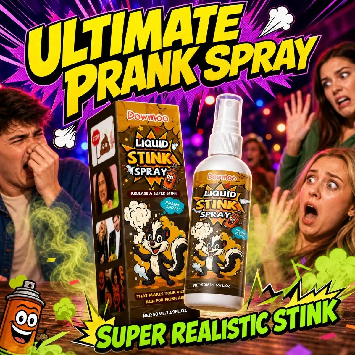 Prank Smelly Liquid Spray 50ML, Fun Entertainment Toy, Perfect for Family Gatherings, Office Activities, Parties, Halloween, Christmas, Travel