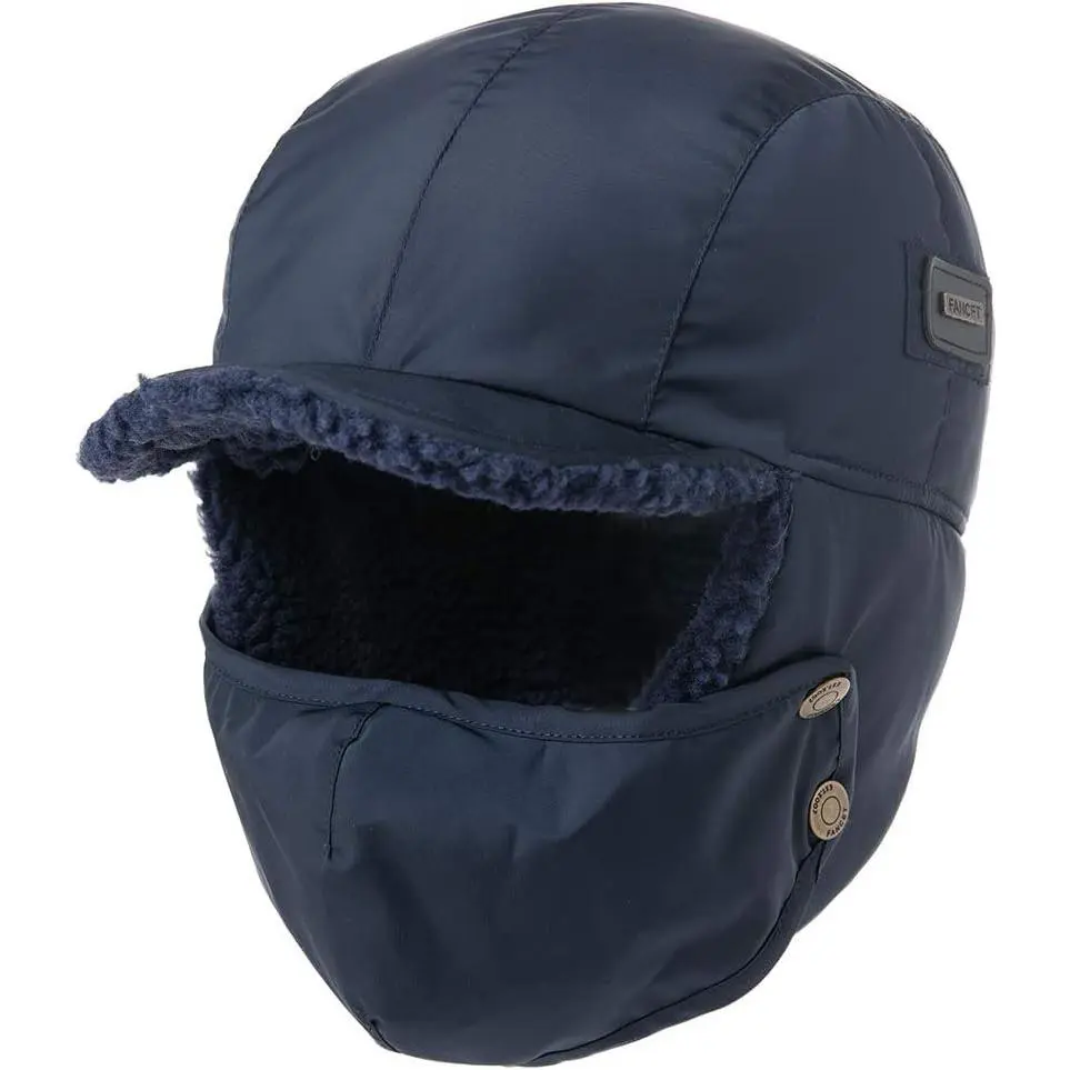 Oversized XL/XXL Waterproof Aviator Cap Faux Fur Earflap Mask Winter Trapper Hat Cold Weather