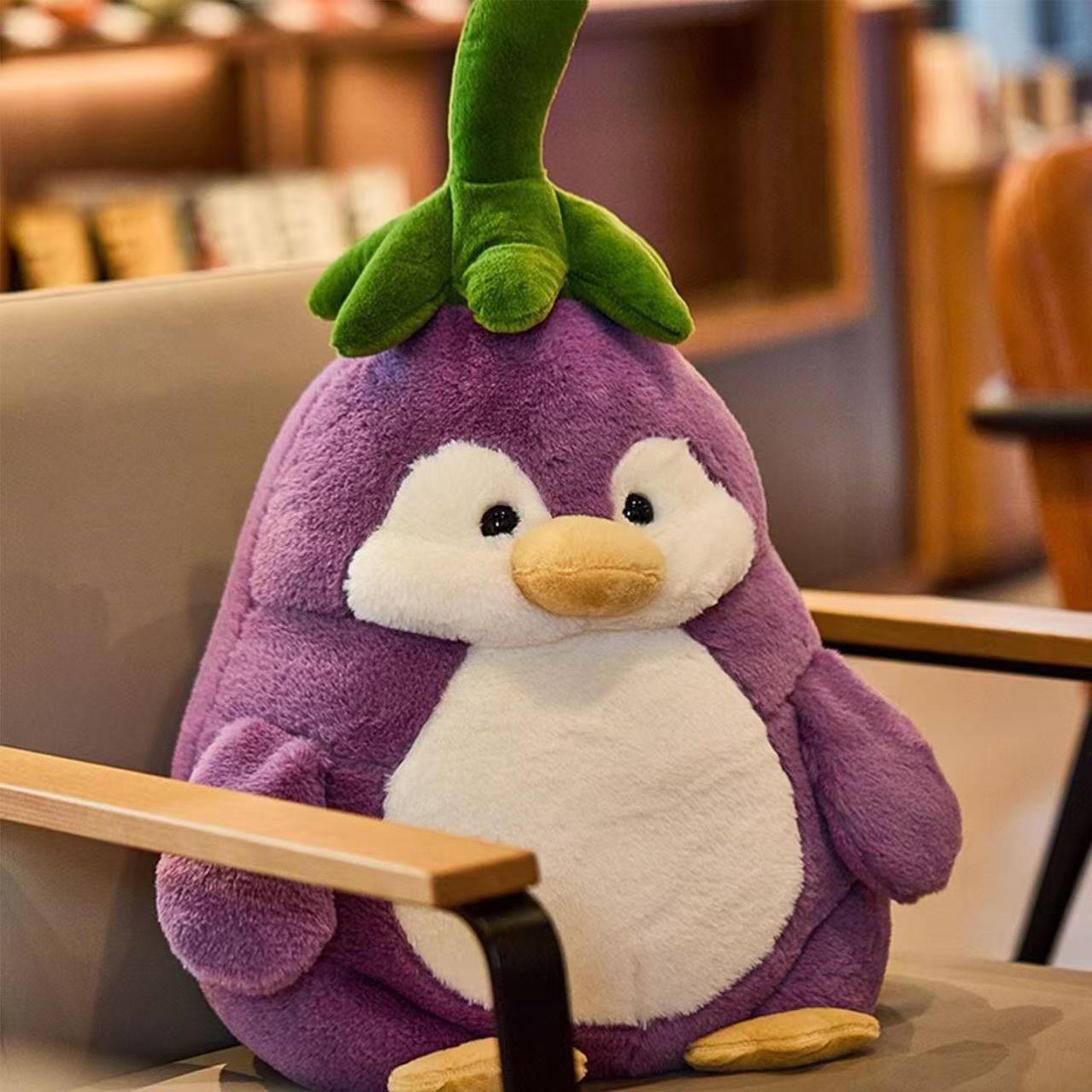 Purple Eggplant Penguin Plush Toy Large Size Boys Girls Sleeping Pillow Birthday Gift Companion Doll Easter Gift vibrant baby mini