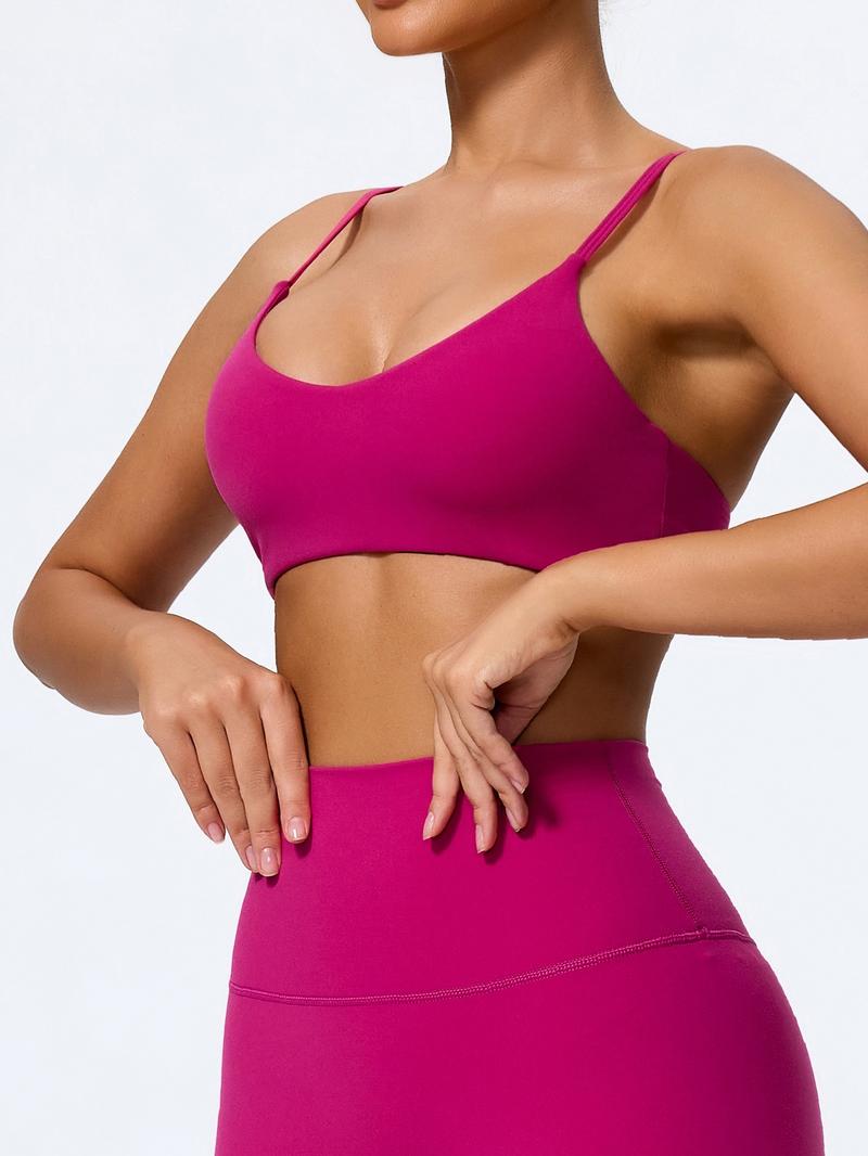 Women's Ultra-Soft Fabric Sports Bra, Tight-Fit Backless Yoga Top, Removable Pads, Ideal for Running & Fitness, Casual Daily Wear