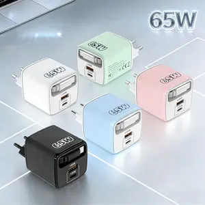 65W PD Travel Charger| Retractable Cable & Macaron Color