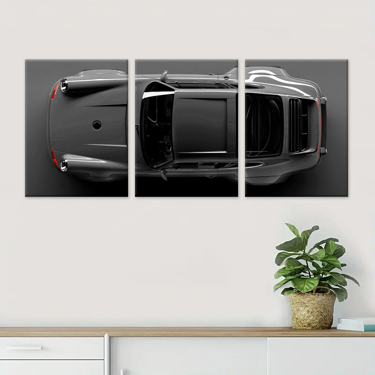 Fashion Car Pattern Canvas Painting with Frame, 3 Counts/set Modern Art Design Wall Art, Wall Decor for Home Interior Living Room Bedroom Office