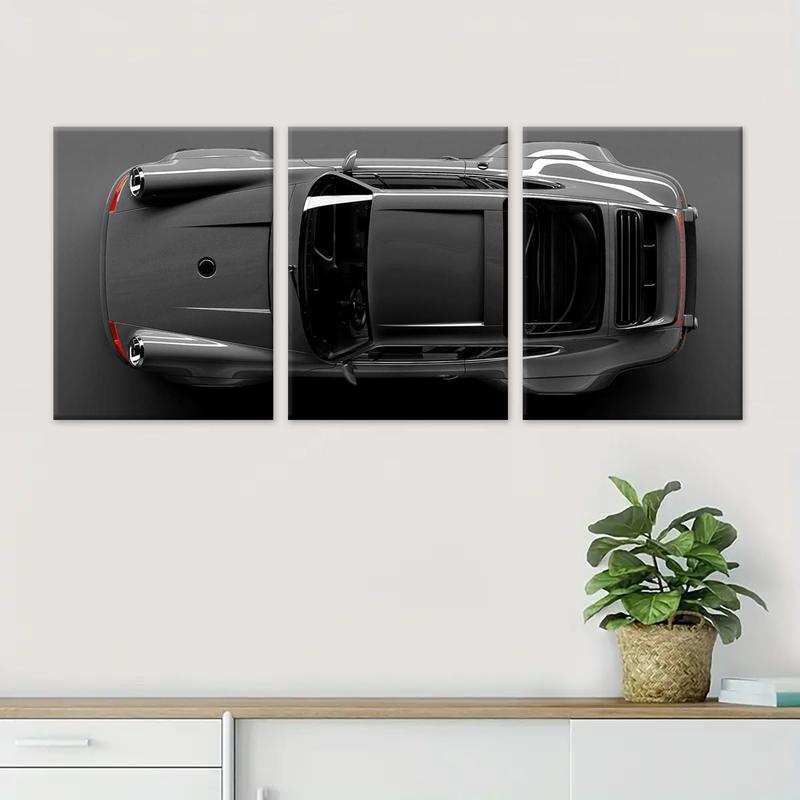 Fashion Car Pattern Canvas Painting with Frame, 3 Counts/set Modern Art Design Wall Art, Wall Decor for Home Interior Living Room Bedroom Office
