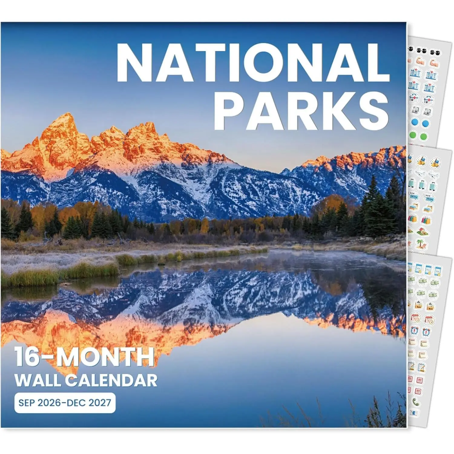 Calendar 2026-2027 for Wall, 2027 Large Wall calendar 12x12 Inches with 16 Months from September 2026 to December 2027, Thick Glossy Paper, 12" x 24" (Open), World  Parks