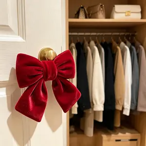 Christmas New Year Wedding Hotel Home Decor, 3D Wine Bowknot Christmas Tree Ornament, Holiday Gift, Festive Decoration