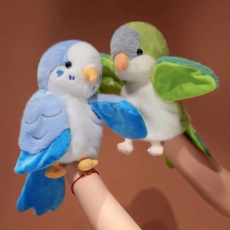 6 Styles Cute Vivid Parrot Hand Puppet Plush Toys Comfy Fluffy Parrot Doll Funny Lively Childhood Education Game Props