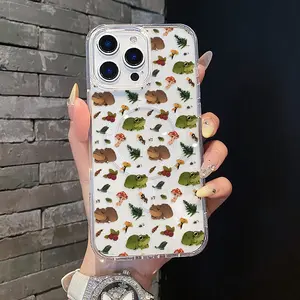 Magnetic Soft MagSafe-Compatible Case for iPhone 11/12/13/14/15/16/17 Pro Max - Cottagecore Frog Mushroom Aesthetic Pattern, Lightweight Anti-Scratch Smartphone Cellphone Handheld Devices Accessories